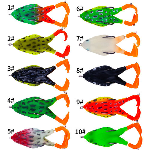 Frog Lure Double Propeller Legs Silicone Soft Baits Topwater Wobblers Artificial Bait For Bass Catfish Fishing Lure  9cm /3.54in 12g/0.42oz