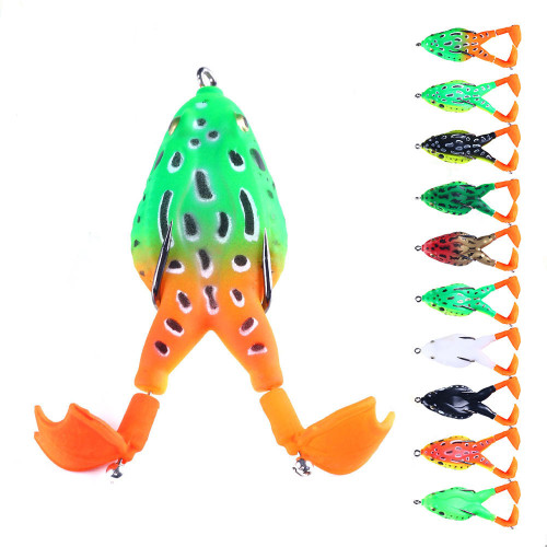 Frog Lure Double Propeller Legs Silicone Soft Baits Topwater Wobblers Artificial Bait For Bass Catfish Fishing Lure  9cm /3.54in 12g/0.42oz