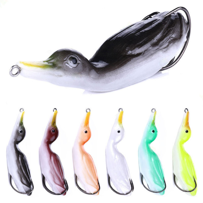 Duck Fishing Lure Ducking Fishing Frog Lure Artificial Bait Duckling 3D Eyes Fishing Baits Bass Carp Pike Fishing 10.5cm/4oz 18.5g/0.65oz