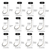 Maruto FishHook Stream Fishing  Eye Snelled Hook Black High Carbon Steel Barbed Hook 1#-34#