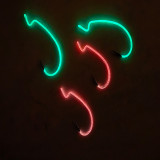 Luminous Fishing Worm Hooks High Carbon Steel Barbed Hook Wide Super Lock Fishhooks for Soft Bait