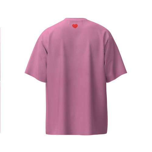 2024 High Quality  Red Love Printed Pink  T-shirt