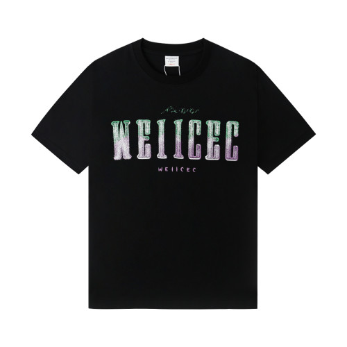 2024 High Quality Colorful letter printed Black T-shirt