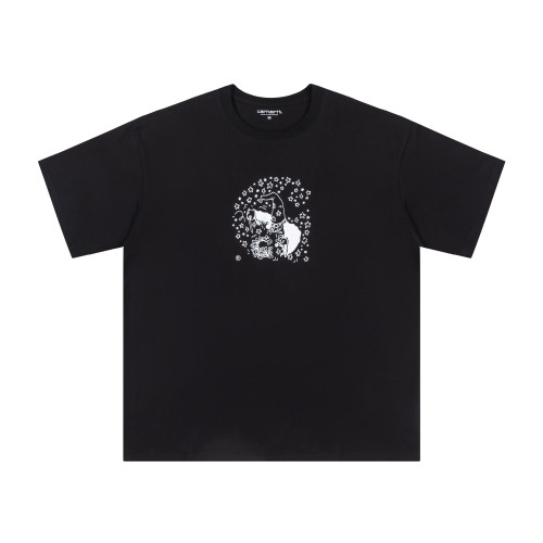 2024 CARHARTT 1:1High Quality Magician pattern printed  Black T-shirt