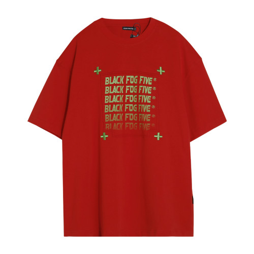 2024 High Quality Gradient letter printed Red  T-shirt