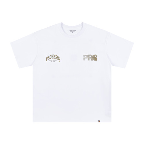 2024 CARHARTT 1:1High Quality Line letter printed White T-shirt