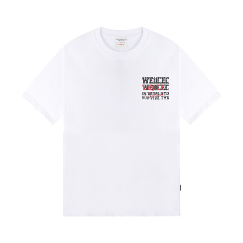 2024 High Quality Fuzzy letter printed  White T-shirt