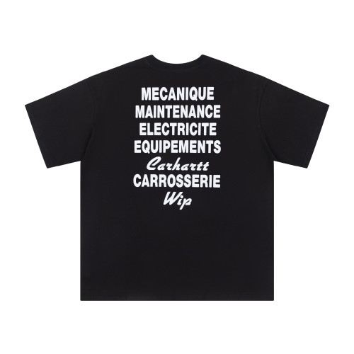 2024 CARHARTT 1:1High Quality Mechanical Engineering   letter printed  Black T-shirt