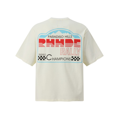 2024 High Quality  Racing logo Printed Off White T-shirt