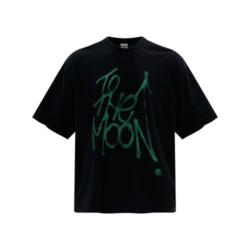 2024  High Quality Graffiti letter printed Black T-shirt