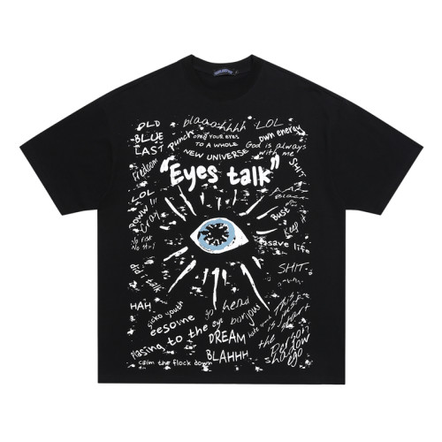 2024 High Quality  Black Hole Eye Printed Black T-shirt