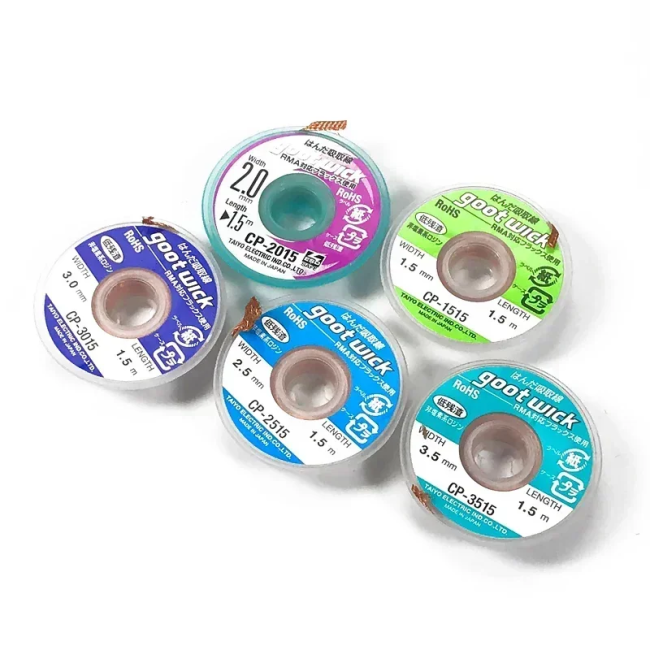 Goot CP-2015 Tin Suction Desoldering Braid Solder Remover Wick BGA Soldering Wire Tin Absorption Line CP-1515/2015/2515/3015/3515