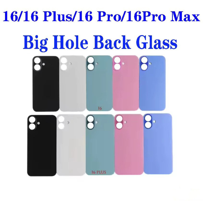 Big Wide Large Camera Hole Rear Door Back Glass For iPhone 16 16plus 16pro 16promax