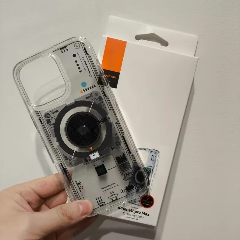 Spigen Latest Technology Phone Case for iPhone 16 Pro Max 15 Plus 14 Pro 13 Fine Hole Circuit Board Magnetic Anti-fall Phone Case