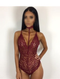 Four colors deep v sexy lace babydoll lingerie M2102F