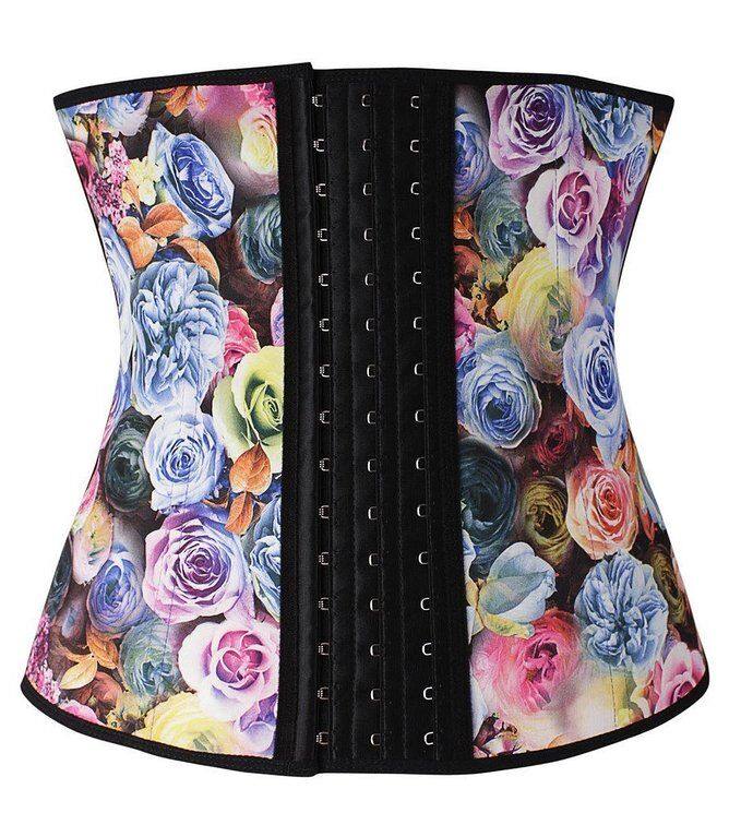 2016 New Style Flower 9 Steel Bones Latex Corsets M1303E