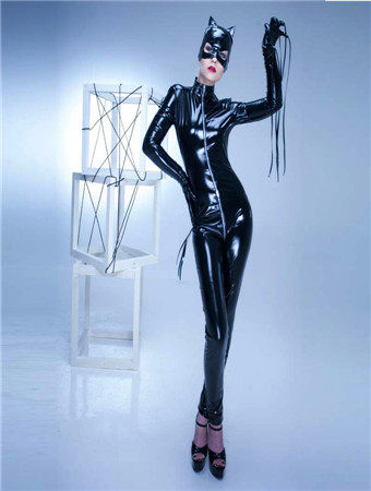 Sexy catwoman PVC leather jumpsuit M7016B