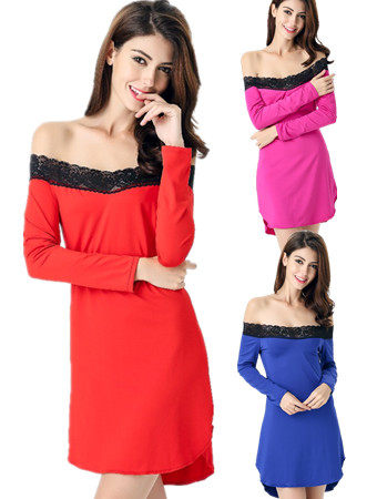 Sexy Off Shoulder Milk Wire Babydoll Dress M30236