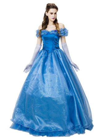 2016 Blue Adult Cinderella Cosplay Costume