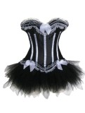 sexy satin corset with skirt m1700B