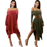 Summer Bohemian White Irregular Beach Dress 8206