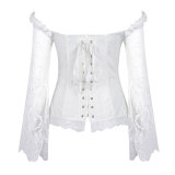 Long Sleeve Lace Corset M1418A