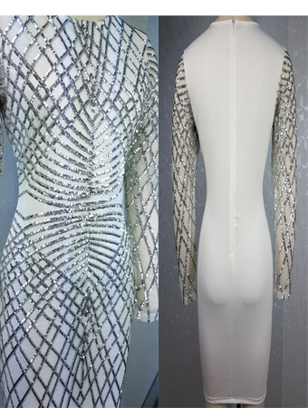 Gold sequin sleeveless clubwear evening dress M30349