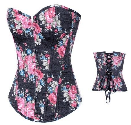 Floral Cowboy Corset with G-string M1852B