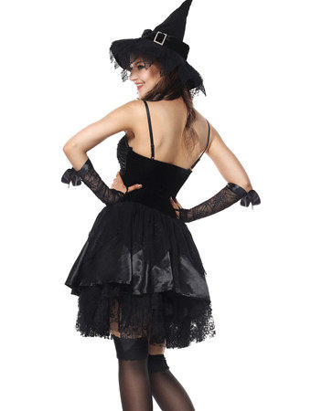 Women Sexy Lace Witch Costume for Halloween Party m40392