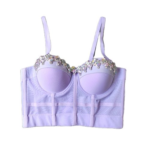 Shapewear Corset Crop Sexy Spice Girls Dance Erase Chest Color Drill Corset KN8029