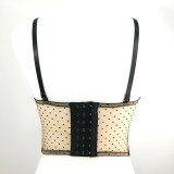 Polka Dot Lace Embroidery Sexy Women Chest Wrap Translucent Top KN8262