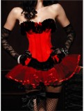 sexy red lace corset with lace skirt m1816c