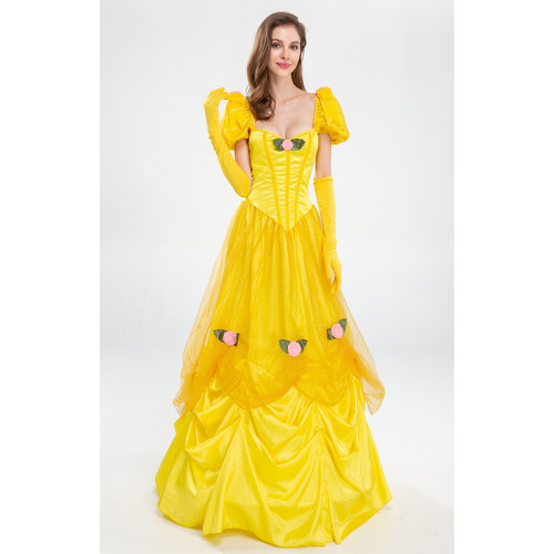 Halloween Costume Beauty And The Beast Princess Belle Dress Stage Costume YM3701