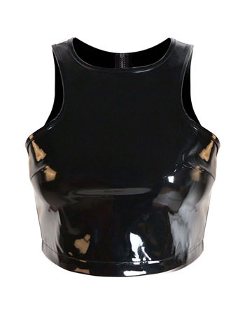 Black Women Leather Bra Tops M7273