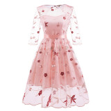 Retro Style Puffy Woman Party Sexy Night Elegant Casual Dresses CD1670