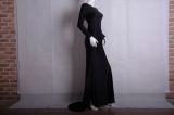 Black Long Sleeves Design Maxi Dress M3971a