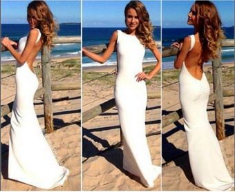 Sexy White Fashion Design Long Maxi Dress M3970a