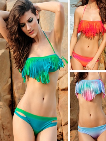 Rainbow Tassel Bikini M5246