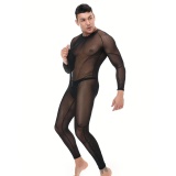 Sexy Men Underwear Long Sleeve Jumpsuit One-Piece Bodysuit N981