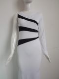 Black and White Patchwork Evening Dress M3960