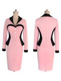 High Quality Hot 3 Colors Women OL V Neck Dress M30226