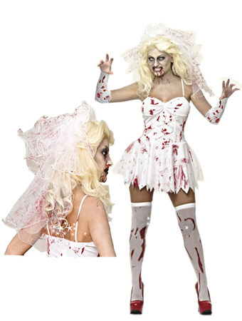 White vampire bride Halloween costumes M40146