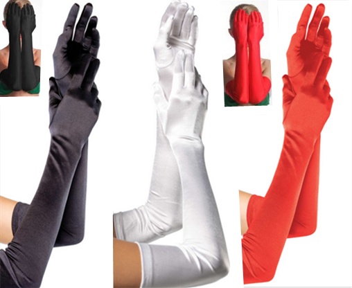 Sexy satin long gloves G1503