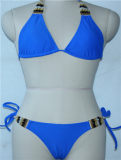 Elegant Blue Triangle Padded Bikini M5393
