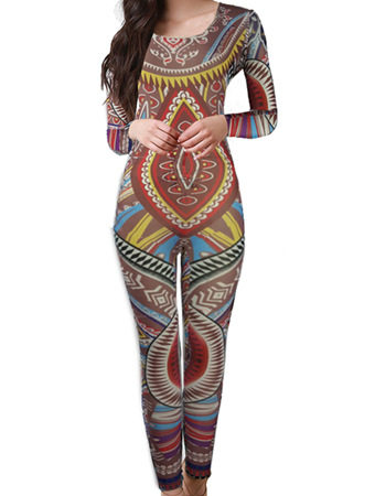 Sexy Colorful Women Pattern Jumpsuit M30137