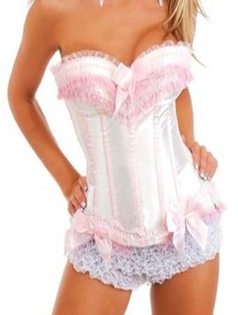 sexy pink lace bndle of edge corset m1741