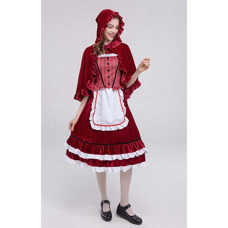 Classic Cosplay Little Red Riding Hood Princess Castle Queen Costume  YM8692