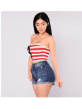 Women Fashion Comfort Strapless Crop Top
