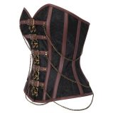Brown Deluxe Chaining Steel Boned Corset m1384
