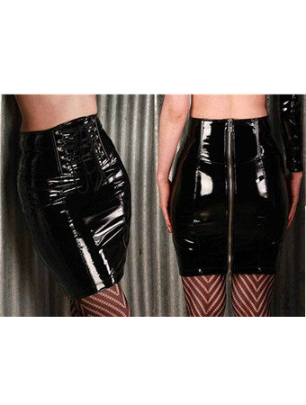 Newest woman leather skirt with zipper M340